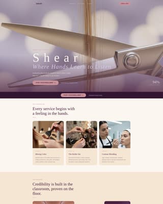 Beauty School & Academy Specialist Professional Website Template