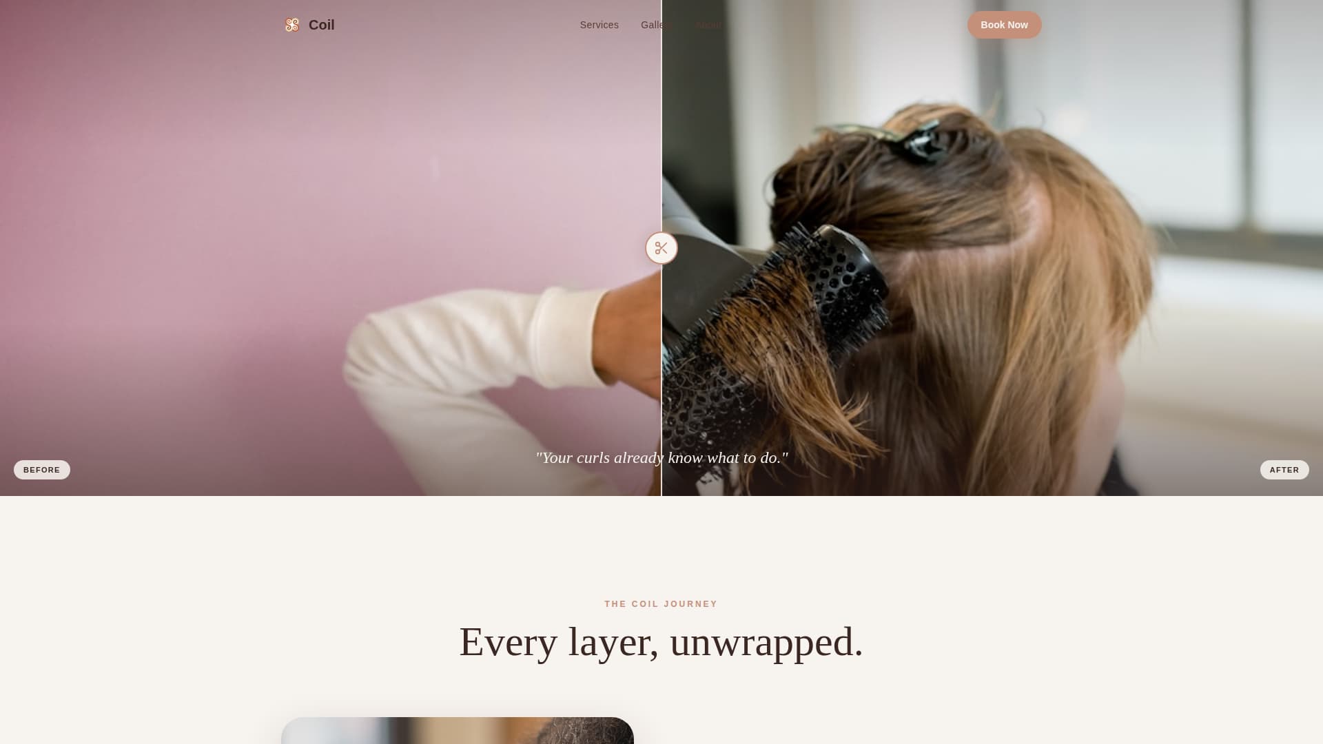 Salon & Hair Studio Specialist Booking Website Template