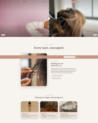 Salon & Hair Studio Specialist Booking Website Template