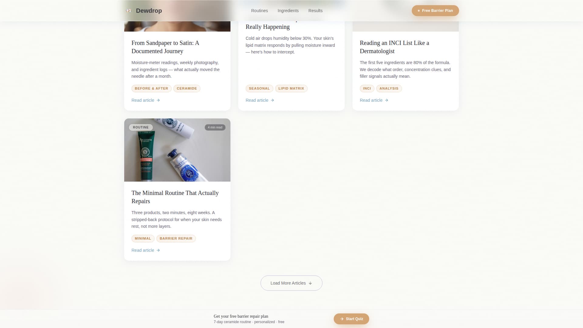 Dewdrop - Soothing Skincare Landing Page Template