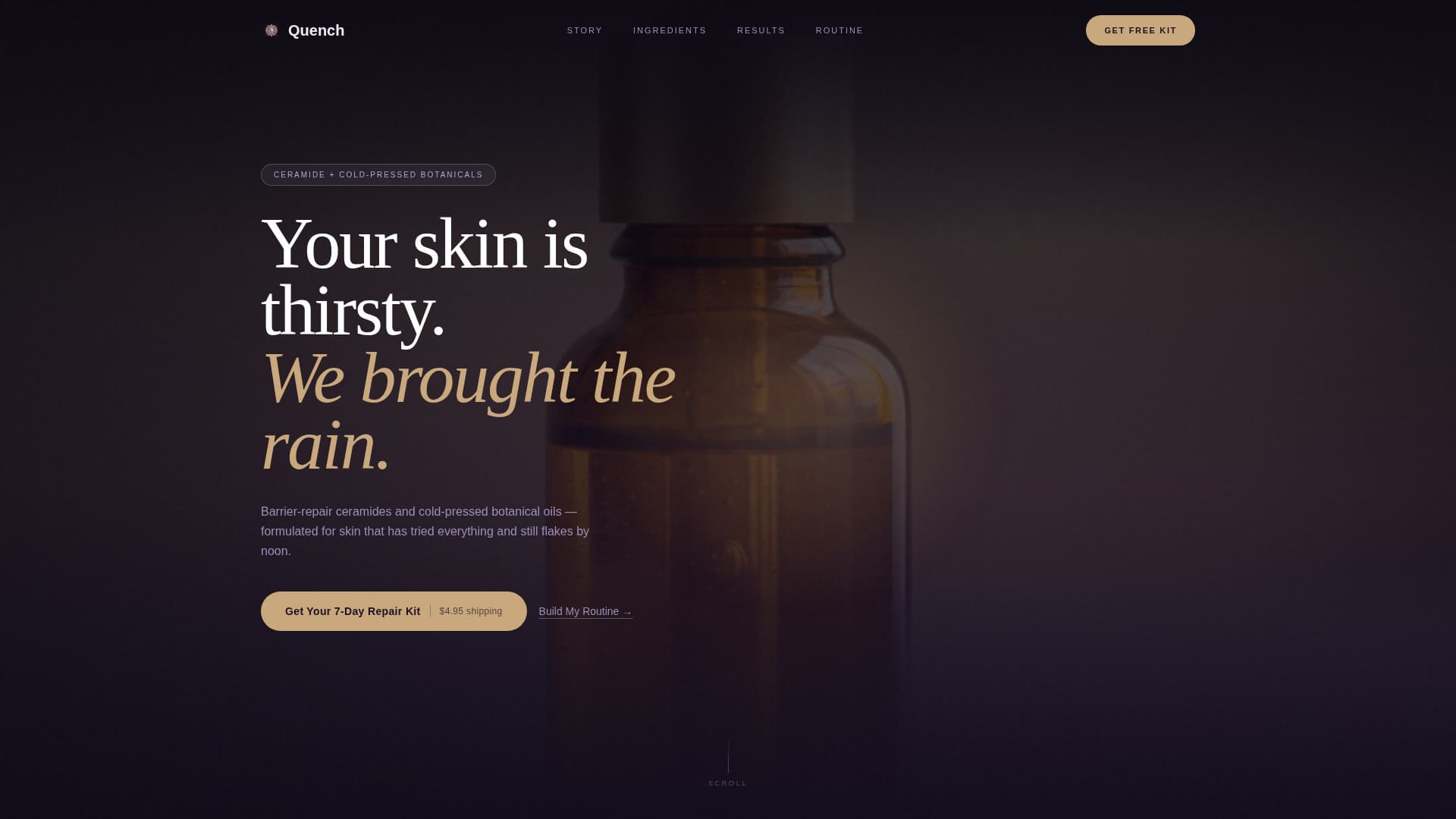 Quench - Luxe Skincare Landing Page Template