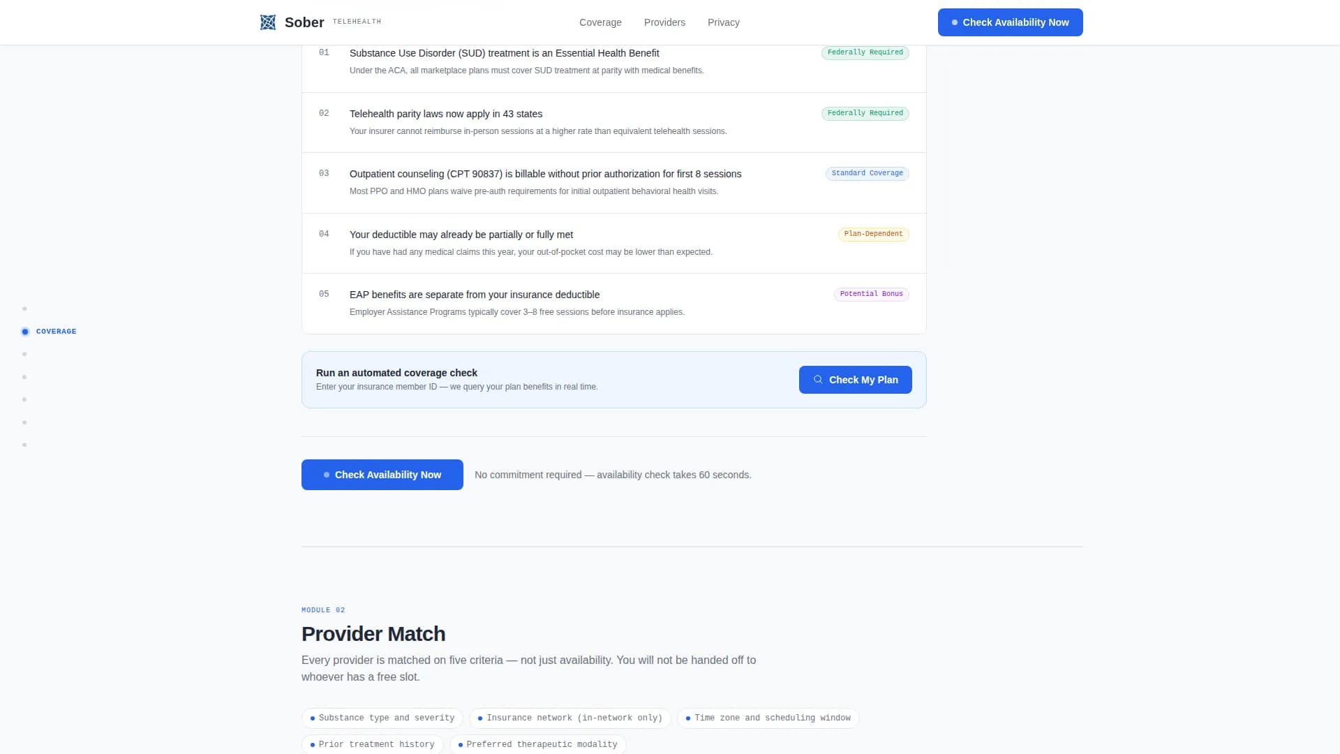 Sober - Telehealth Services Landing page Template