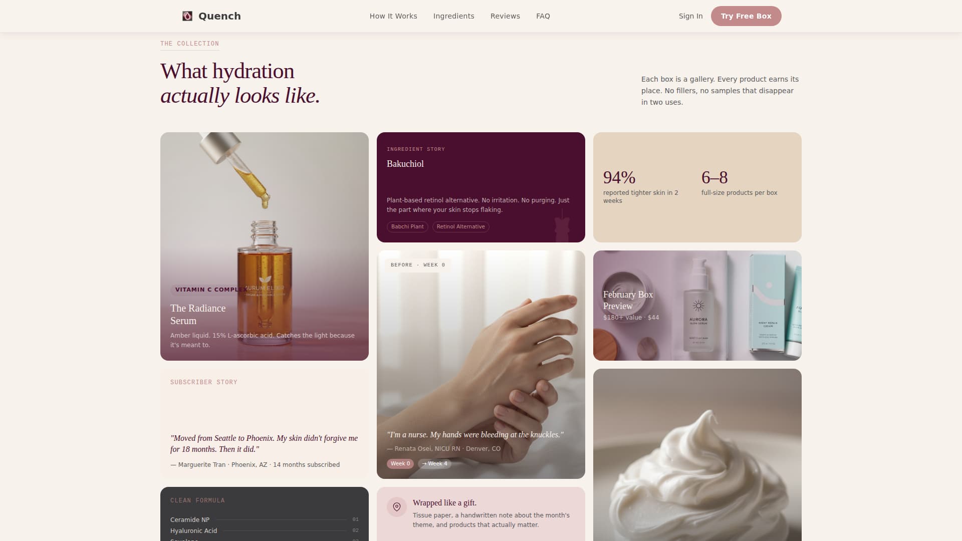 Quench - Luxe Dryskin Landing Page Template