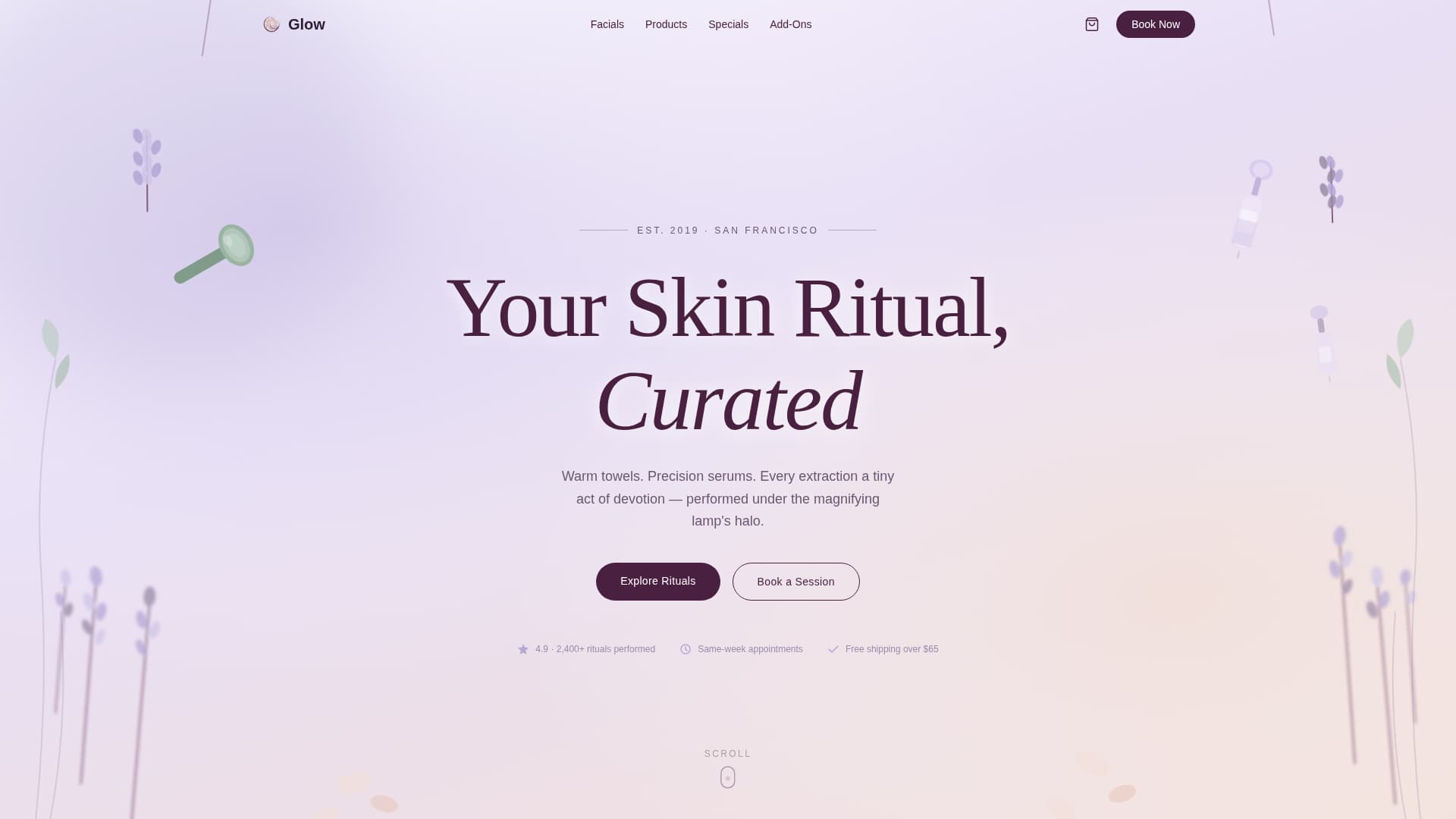 Glow — Clinical Dermatology Landing Page Template