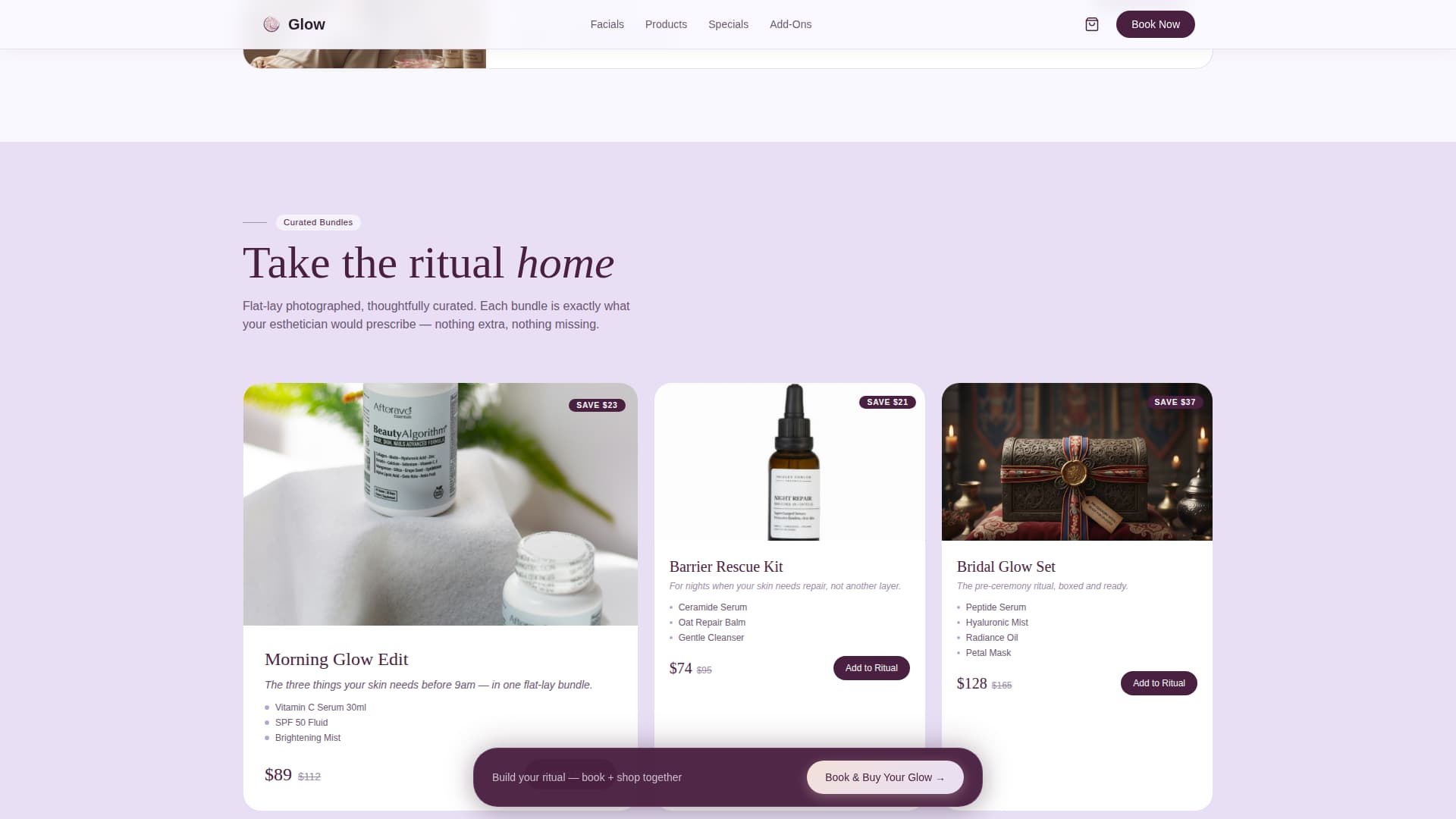 Glow — Clinical Dermatology Landing Page Template