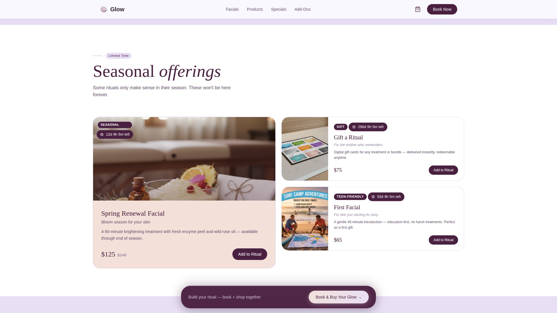 Glow — Clinical Dermatology Landing Page Template