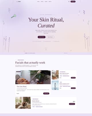 Glow — Clinical Dermatology Landing Page Template