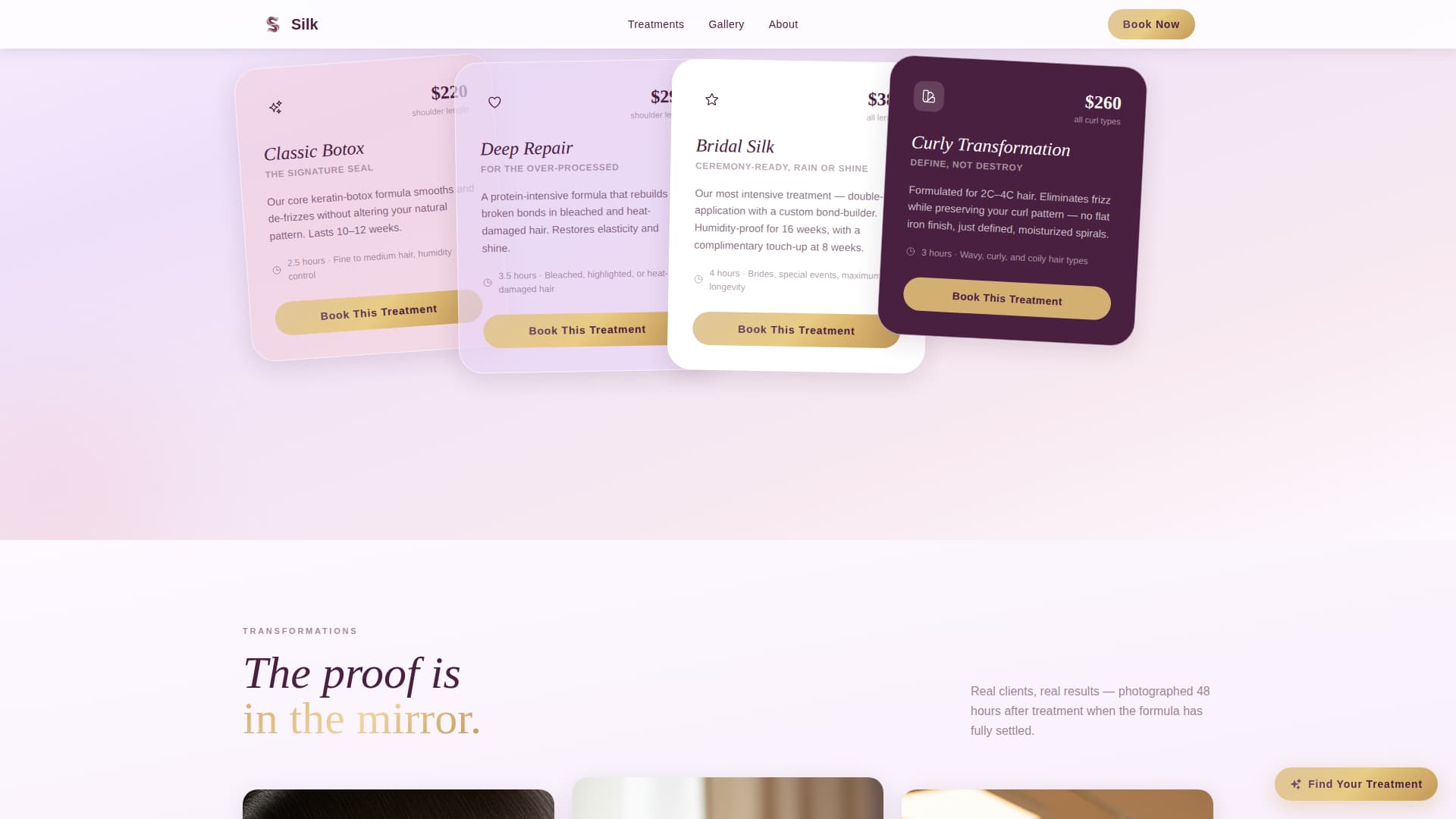 Specialty Beauty Treatments Complete Booking Website Template