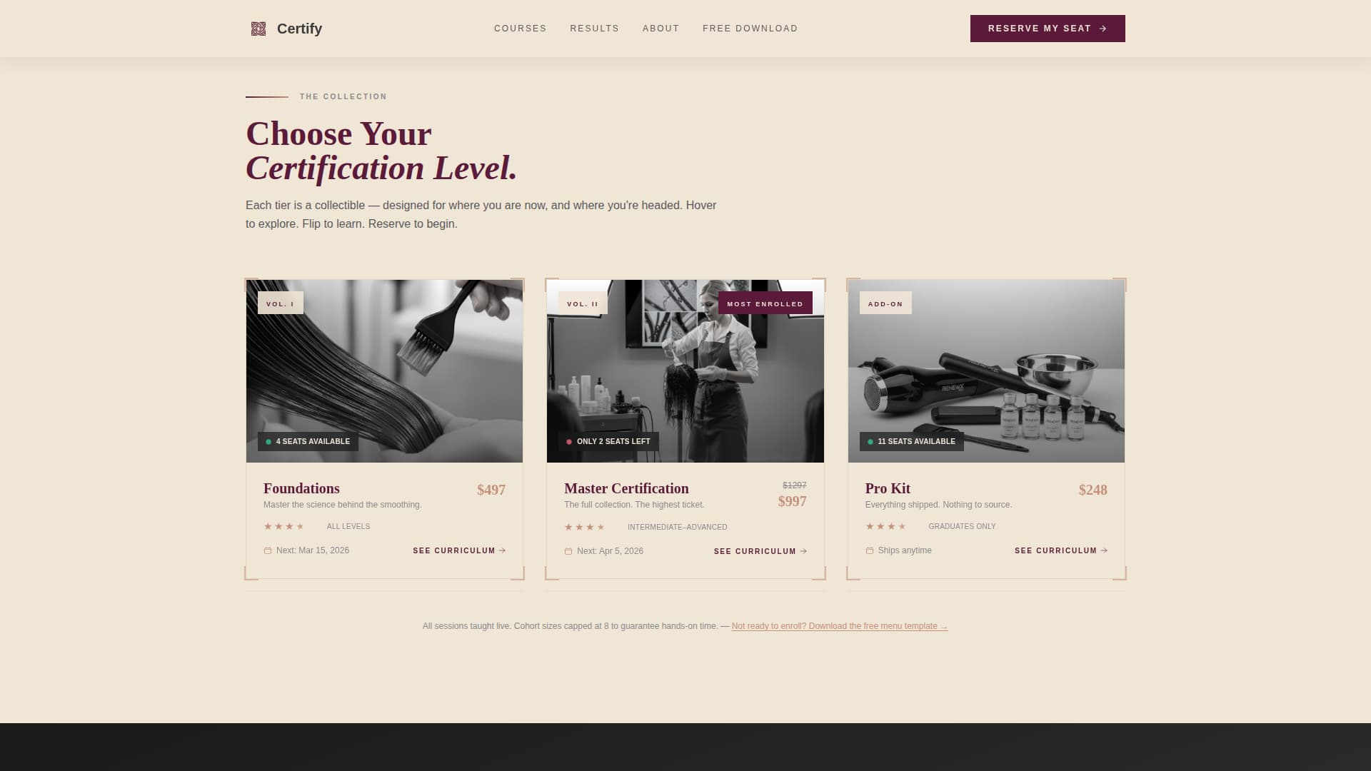 Specialty Beauty Treatments Professional Website Template