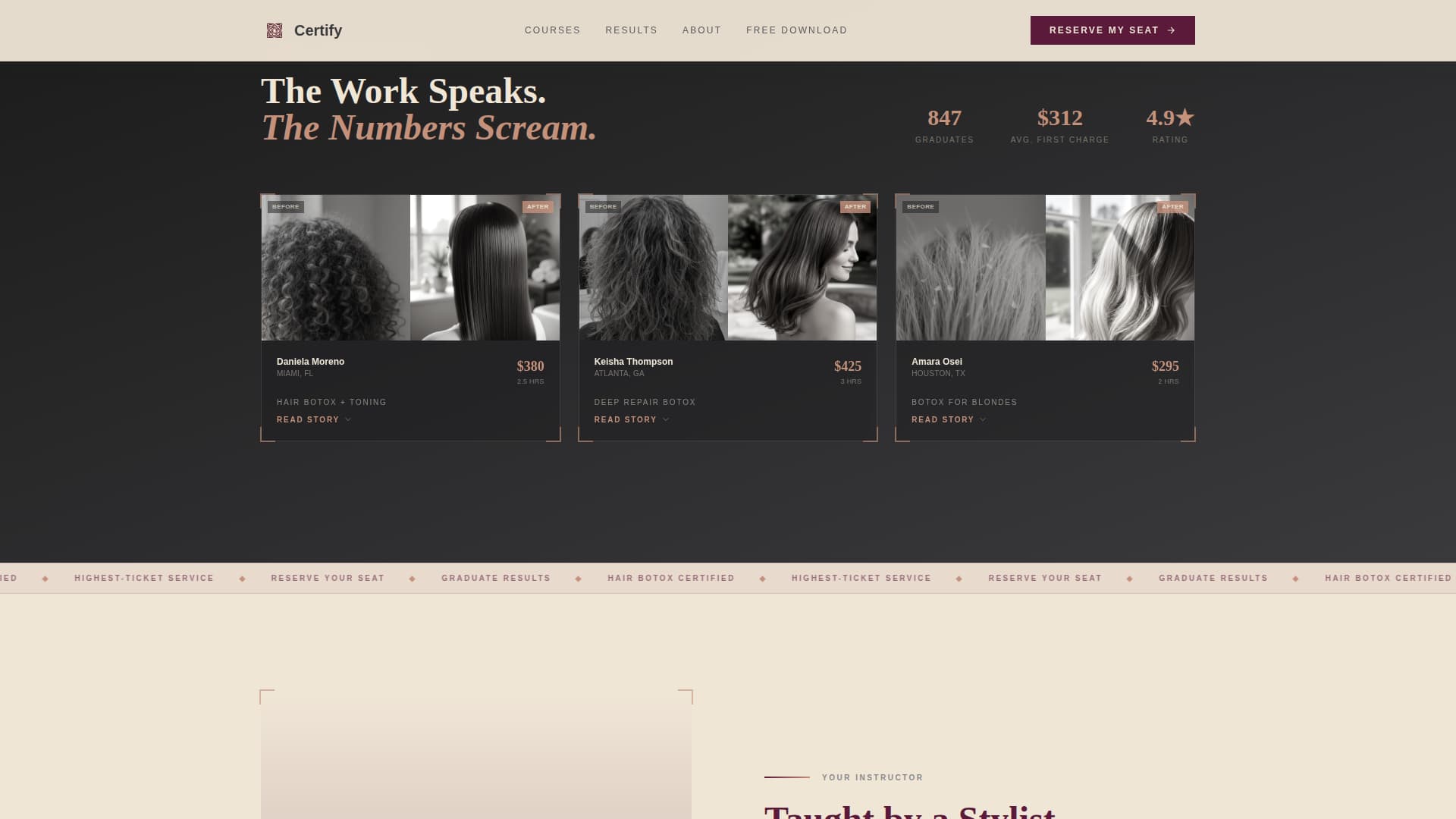 Specialty Beauty Treatments Professional Website Template