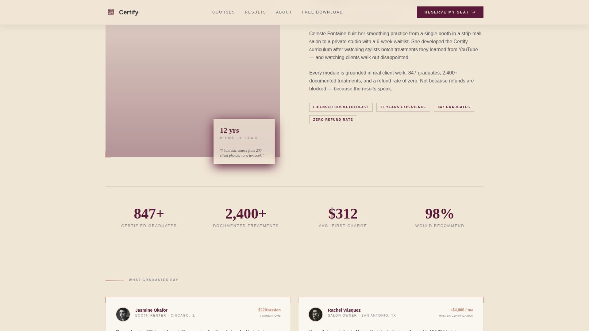 Specialty Beauty Treatments Professional Website Template