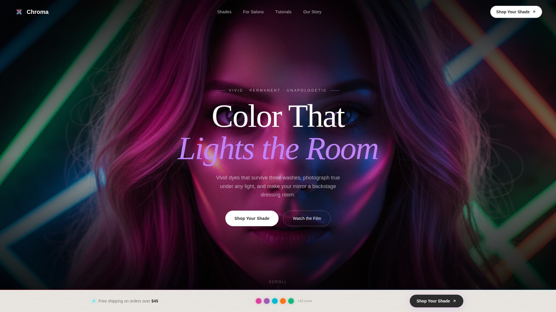 Hair Care Brand & Product Specialist Professional Website Template