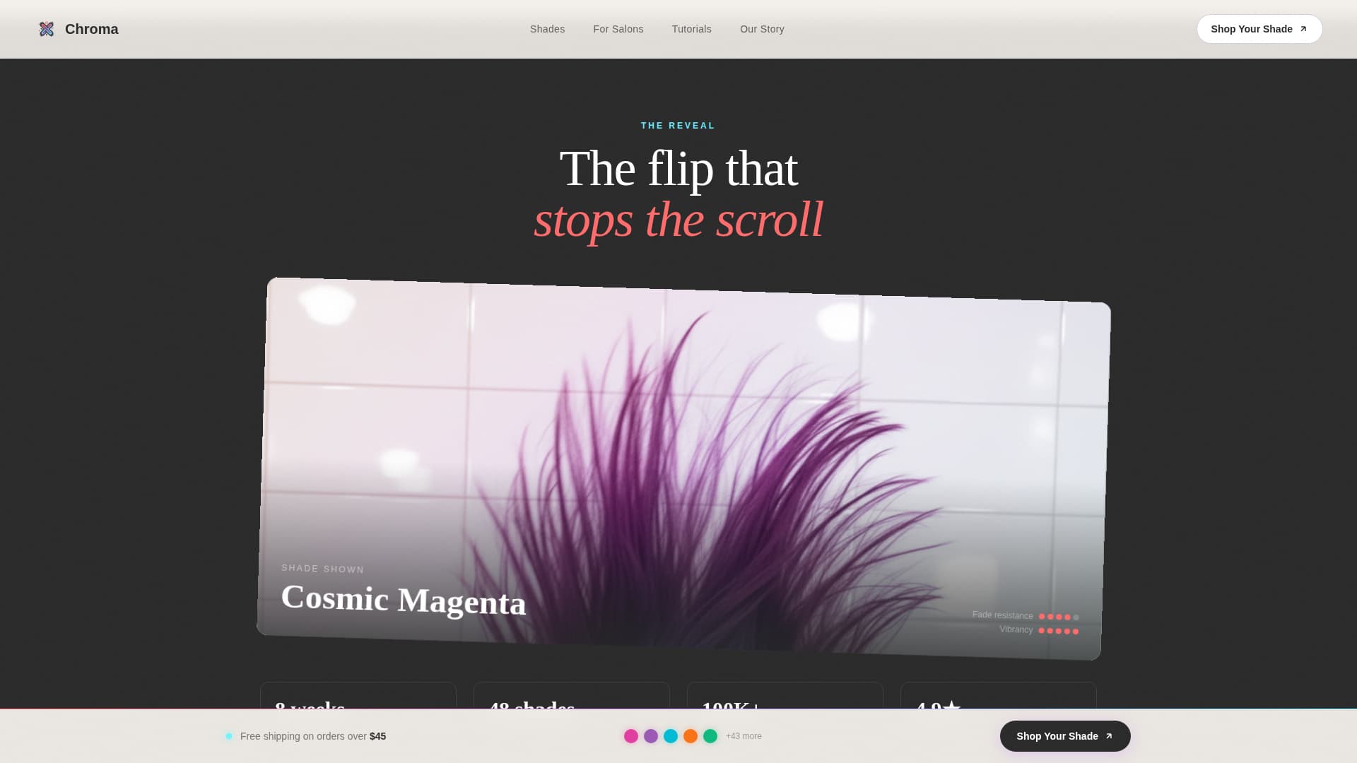 Hair Care Brand & Product Specialist Professional Website Template