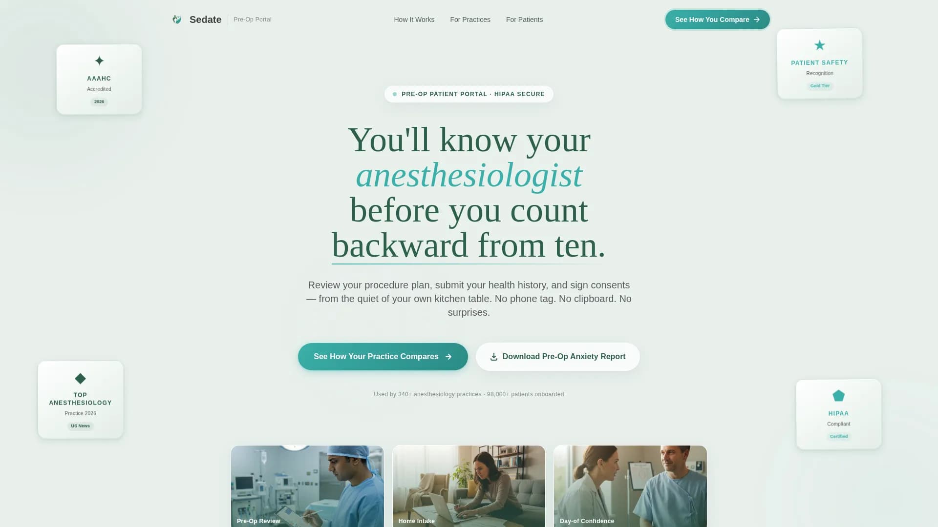 Specialist Anesthesiologist Reviews & Social Proof Website Template