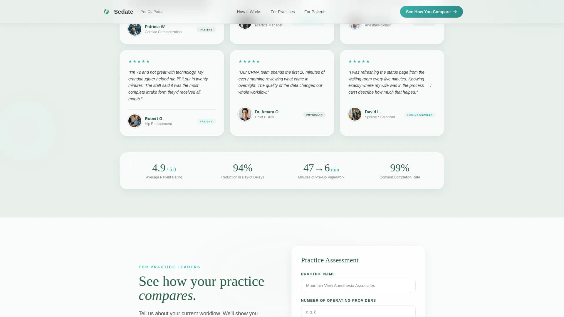 Specialist Anesthesiologist Reviews & Social Proof Website Template