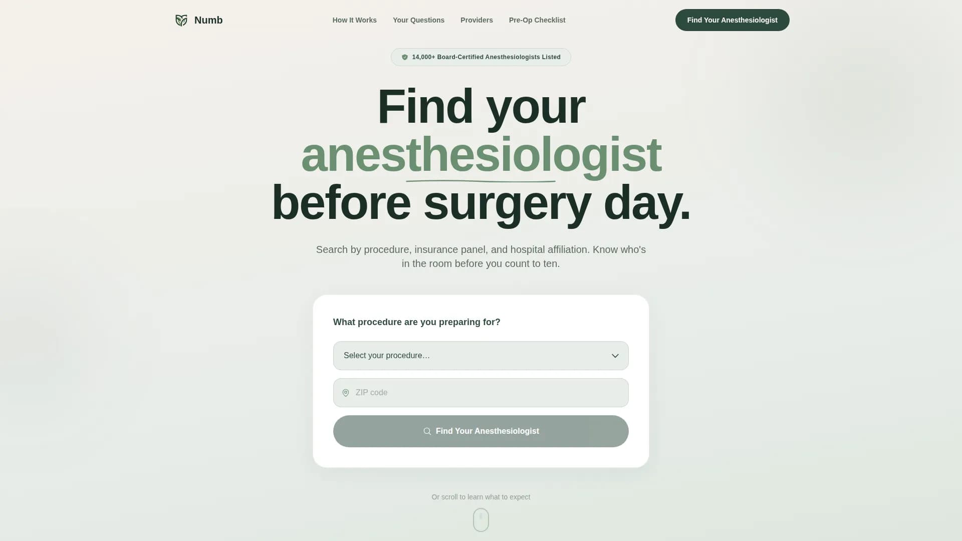 Anesthesiologist FAQ & Common Questions Website Template