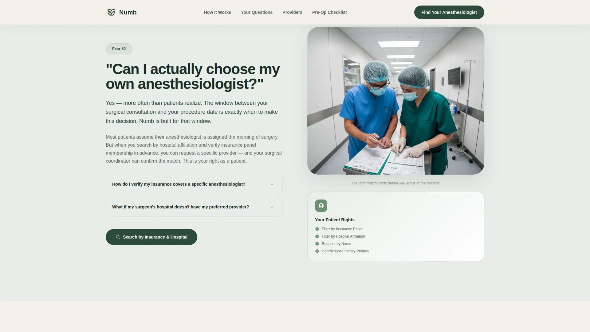 Anesthesiologist FAQ & Common Questions Website Template