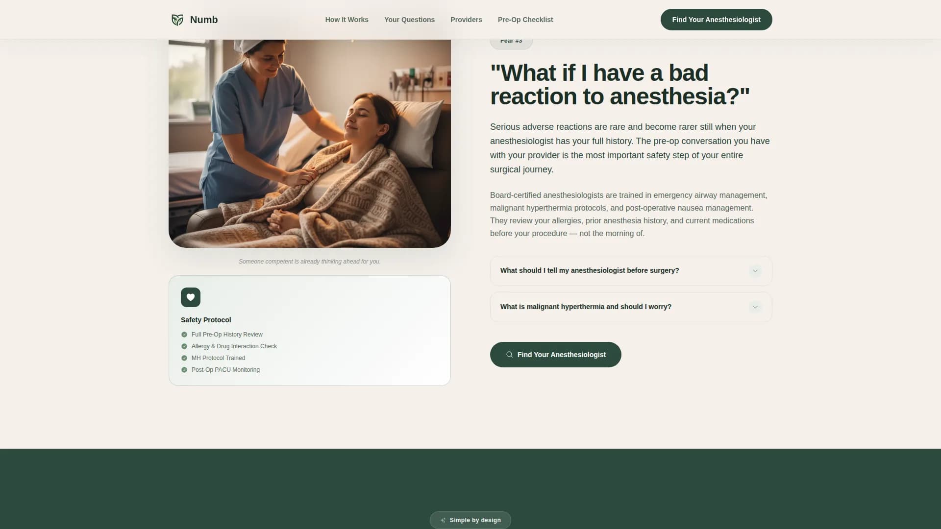 Anesthesiologist FAQ & Common Questions Website Template