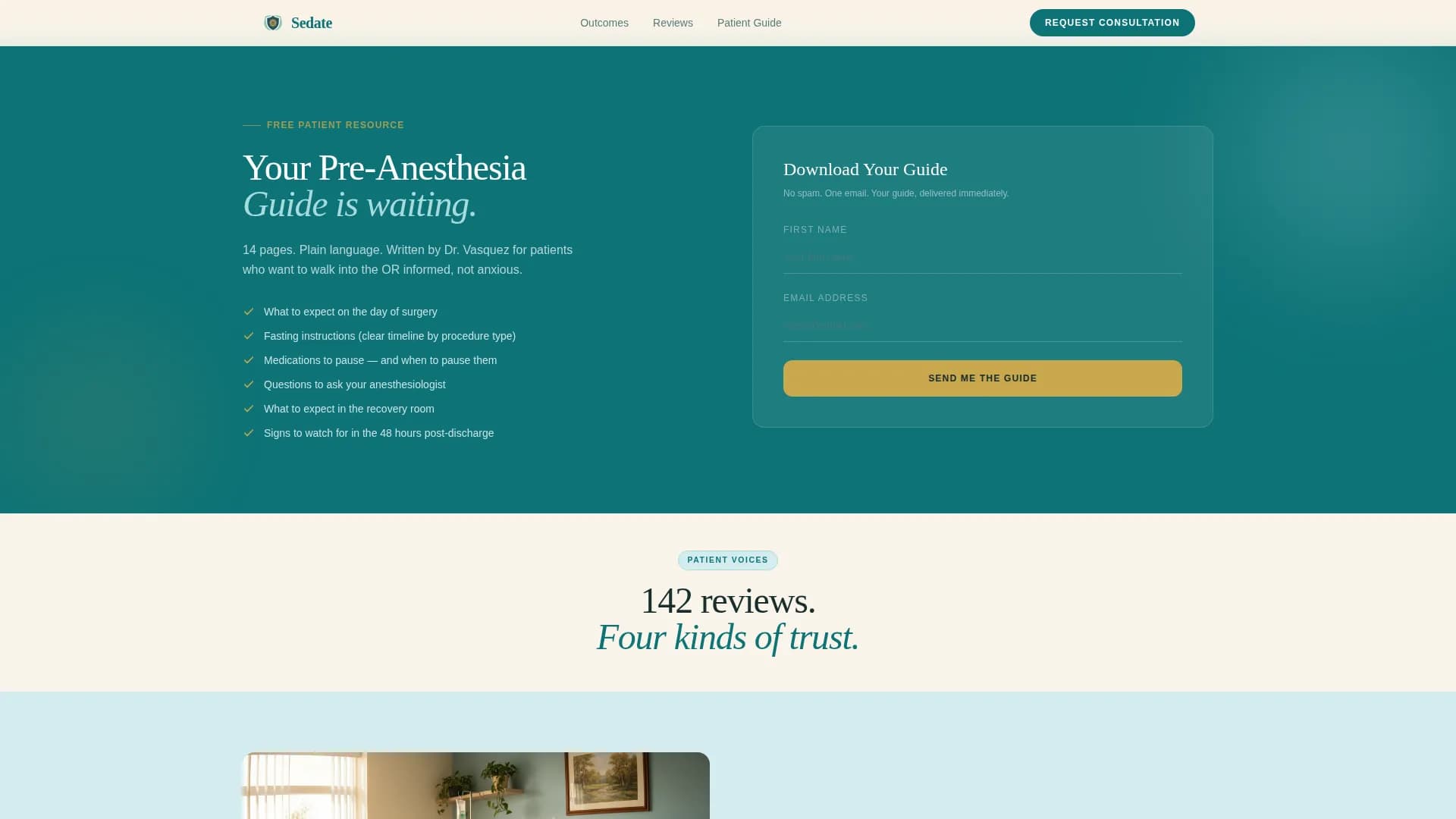 Anesthesiologist Reviews & Social Proof Website Template