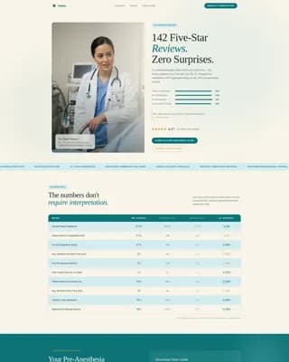 Anesthesiologist Reviews & Social Proof Website Template