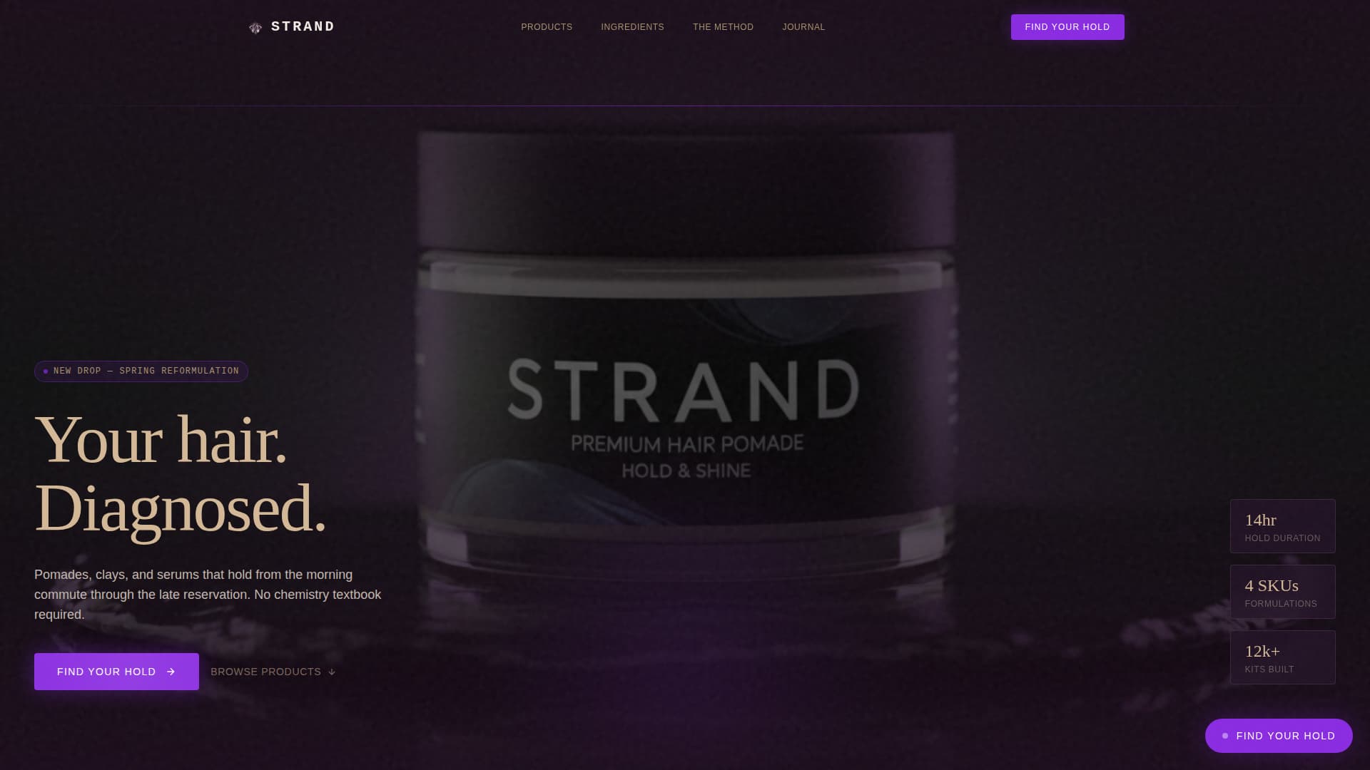 Hair Care Brand & Product Complete Professional Website Template