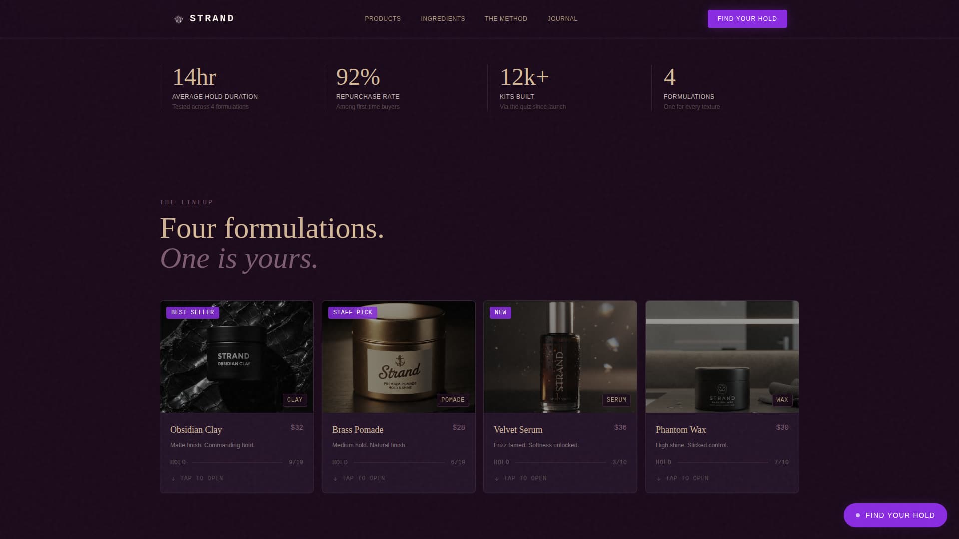 Hair Care Brand & Product Complete Professional Website Template