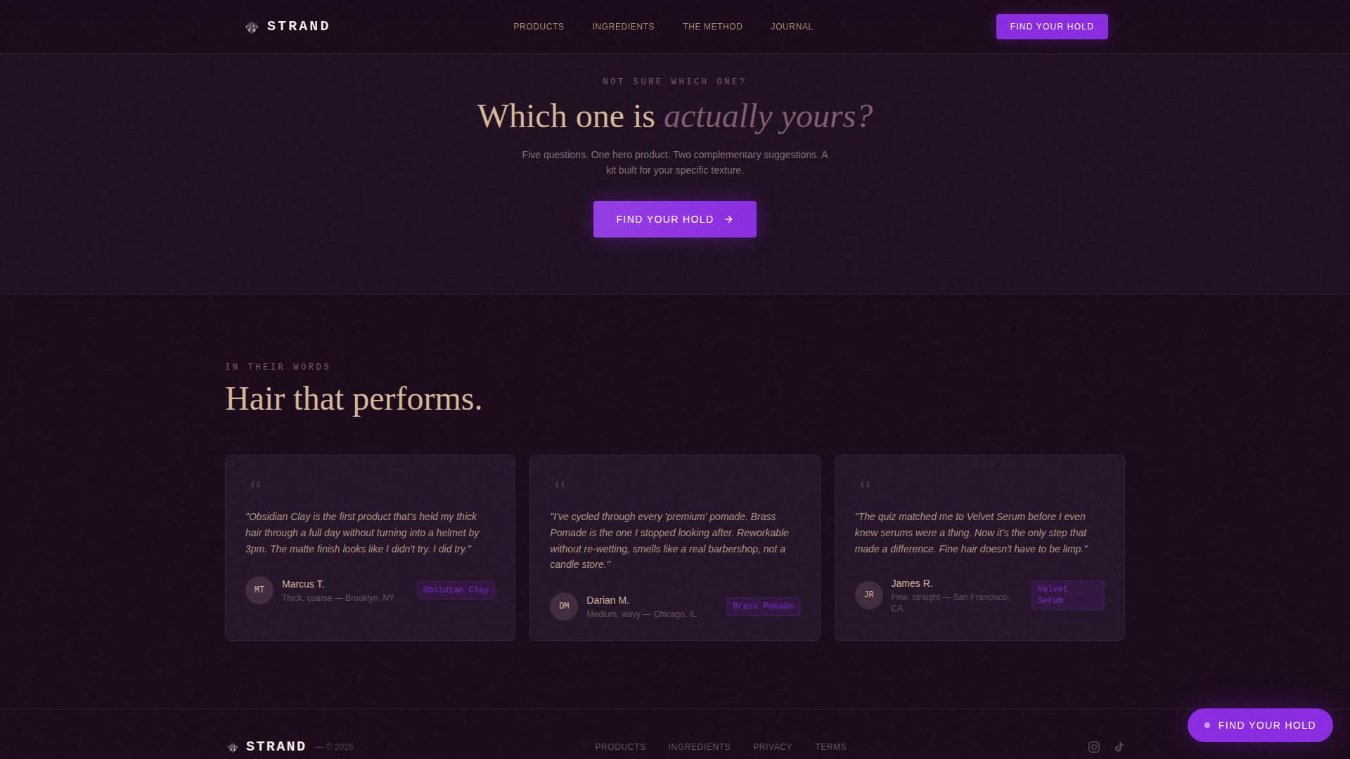 Hair Care Brand & Product Complete Professional Website Template