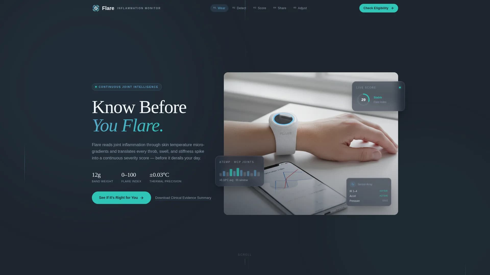 Flare - Monitoring Device Landing Page Template