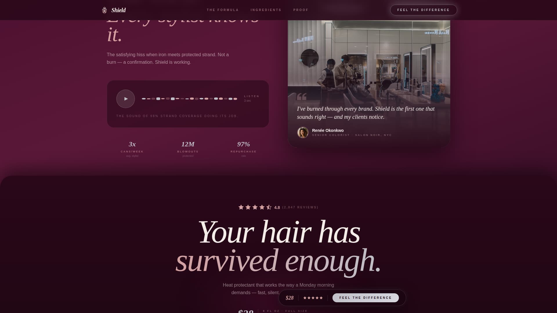 Hair Care Brand & Product Blog Website Template