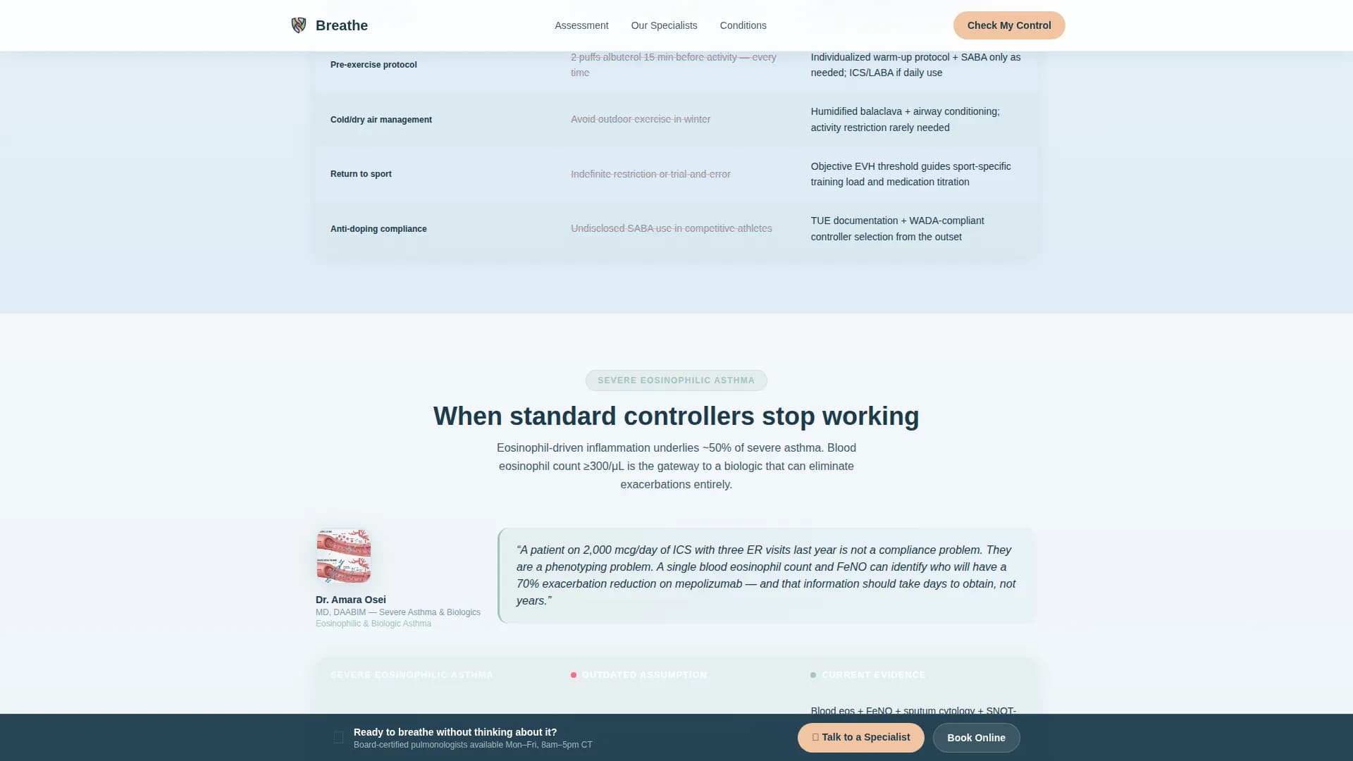 Breathe - Specialist Clinic Landing Page Template