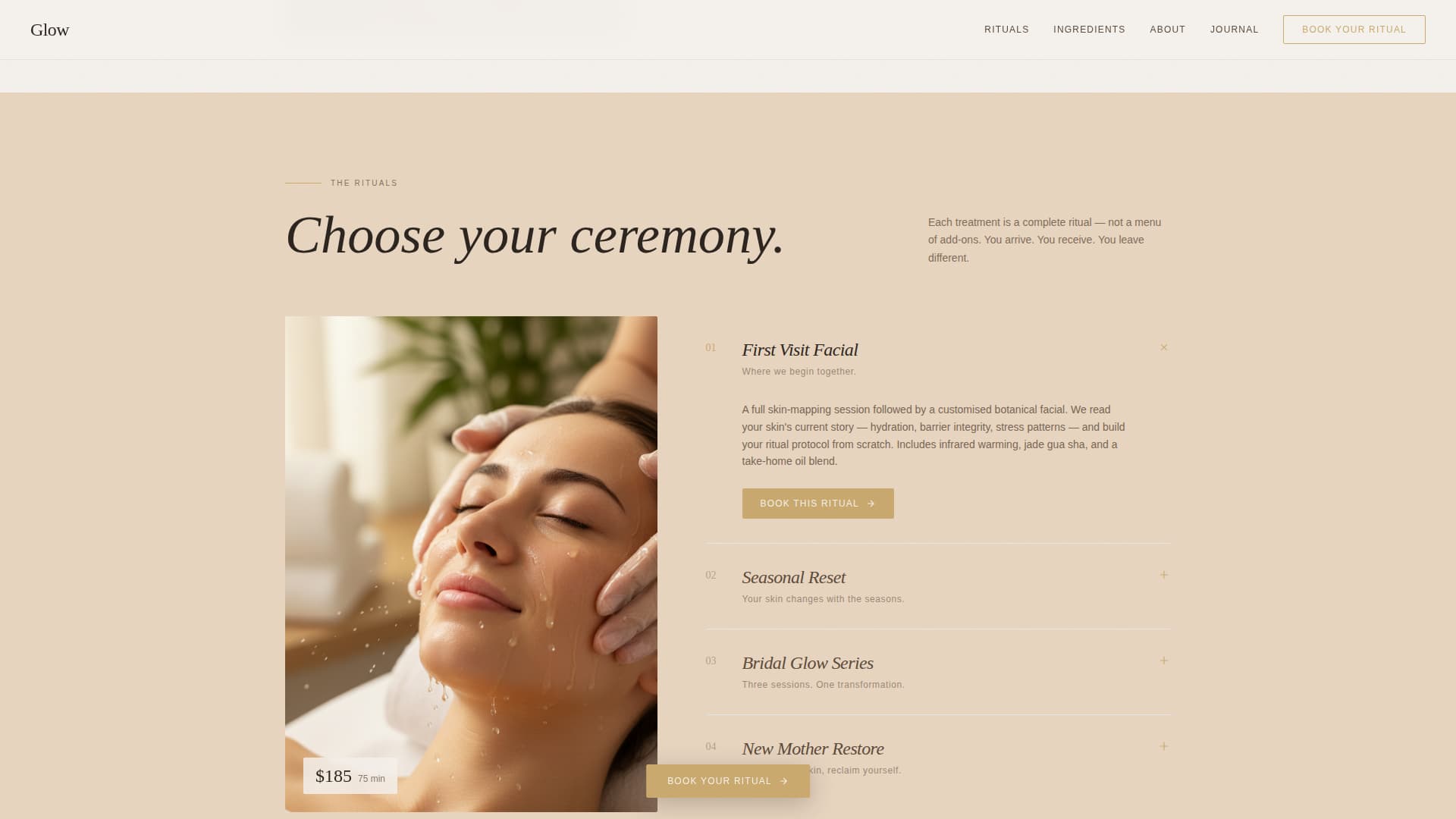 Wellness & Holistic Beauty Specialist Booking Website Template