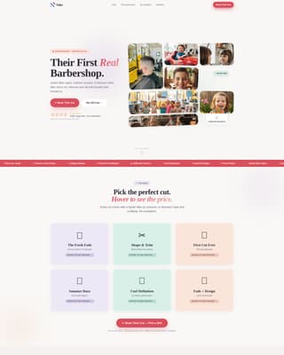 Neighborhood Kids Barber Parent Loyalty Website Template