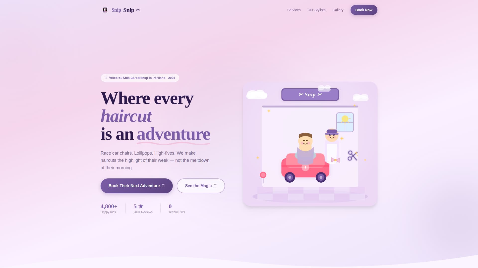 Kids Barbershop Booking Website Template for Parents