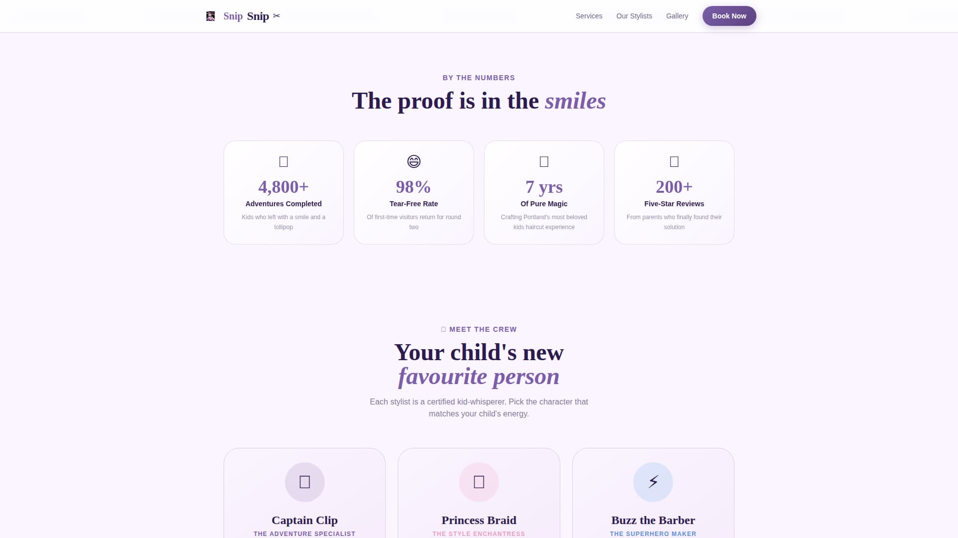 Kids Barbershop Booking Website Template for Parents
