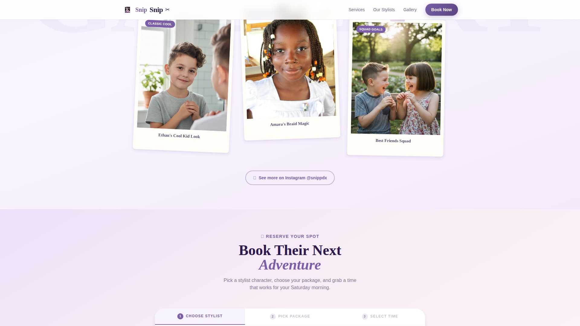 Kids Barbershop Booking Website Template for Parents