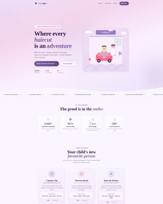 Kids Barbershop Booking Website Template for Parents