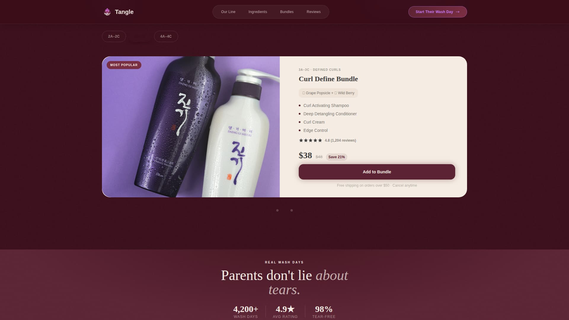 Hair Care Brand & Product Certified Professional Website Template