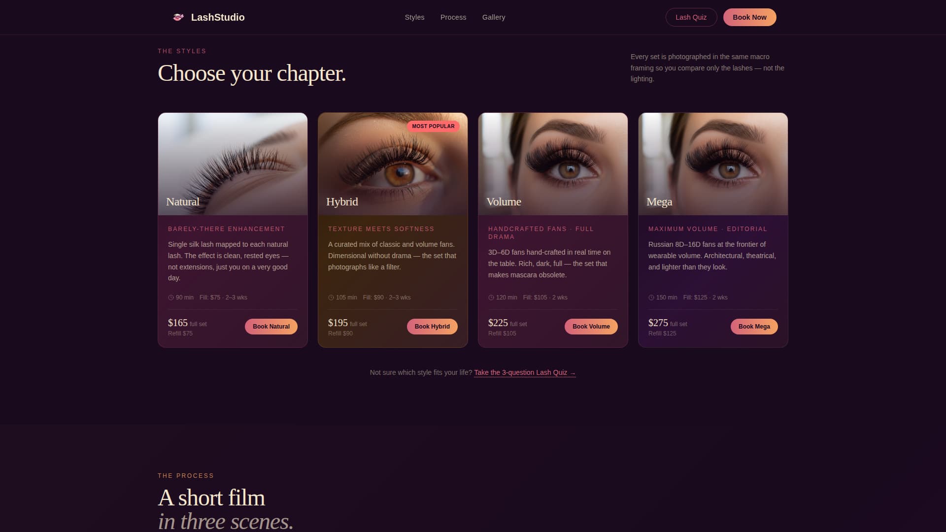 Nail & Lash Studio Specialist Booking Website Template