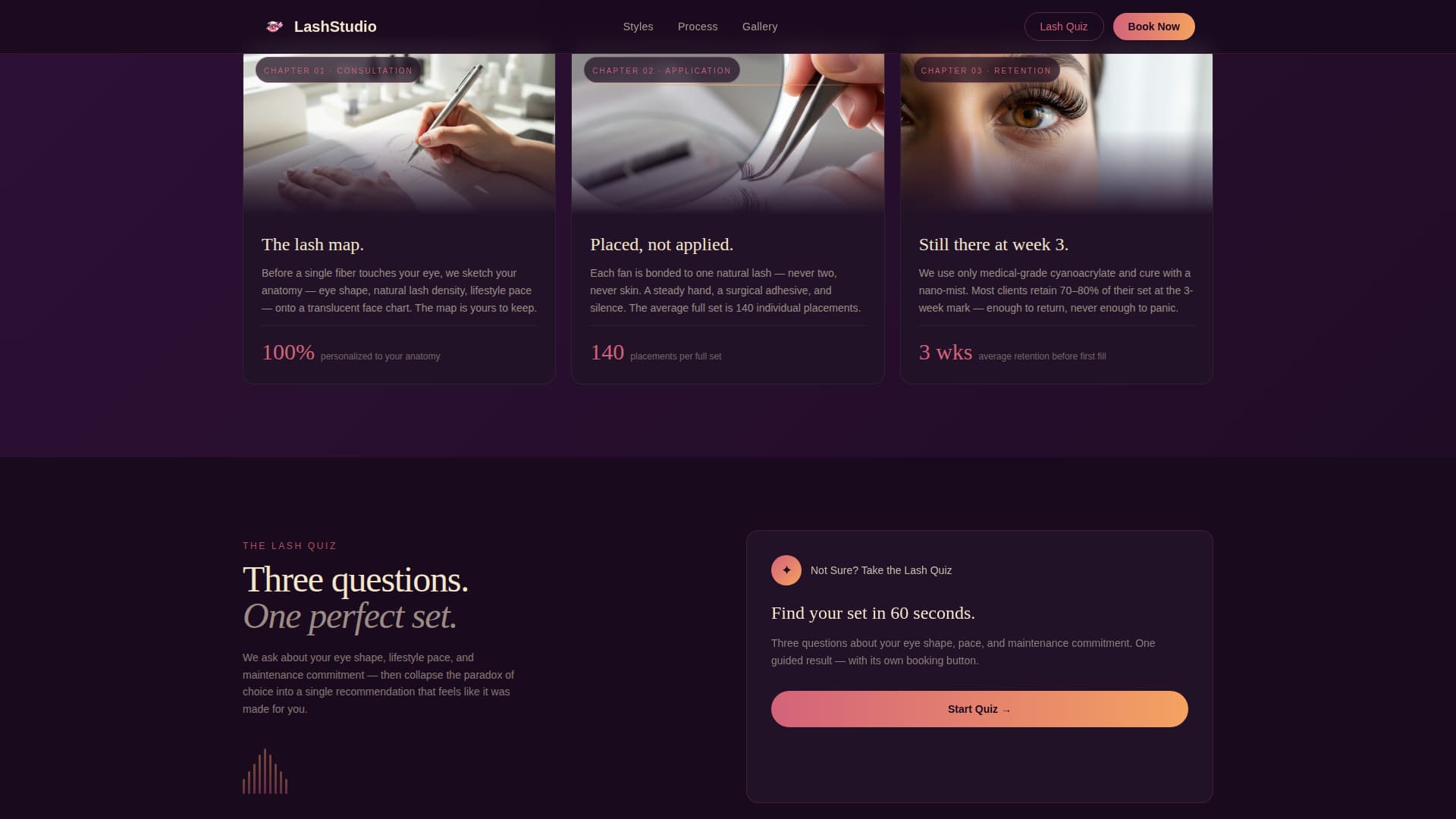 Nail & Lash Studio Specialist Booking Website Template