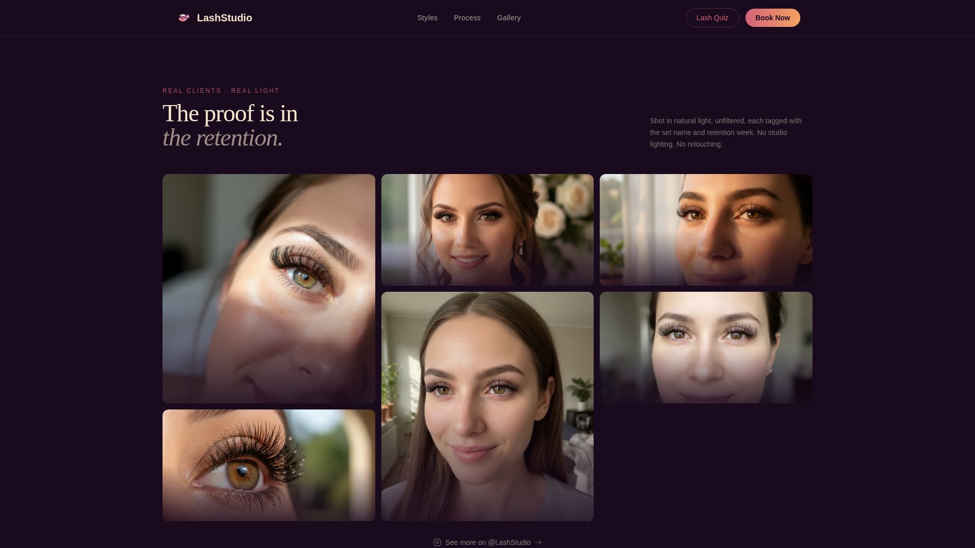 Nail & Lash Studio Specialist Booking Website Template