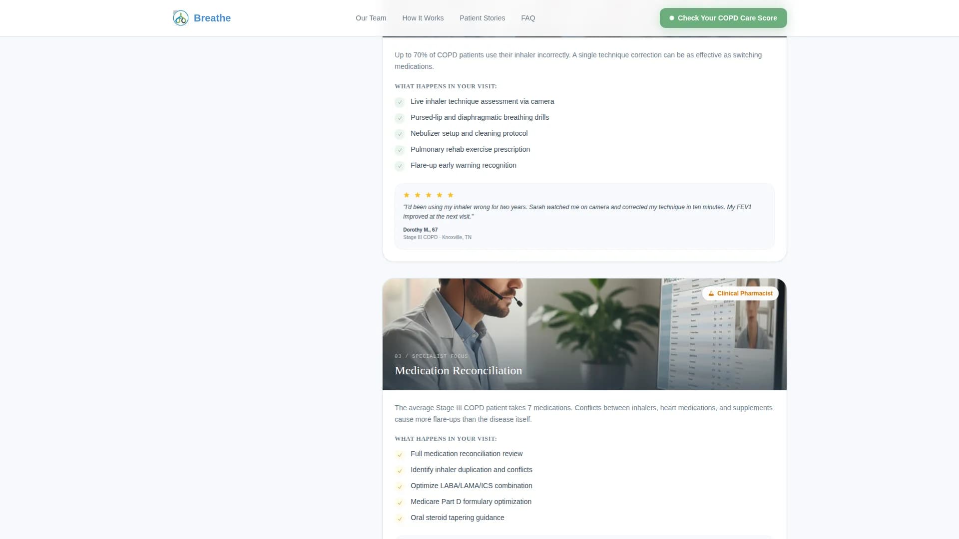 COPD Care Professional Website Template