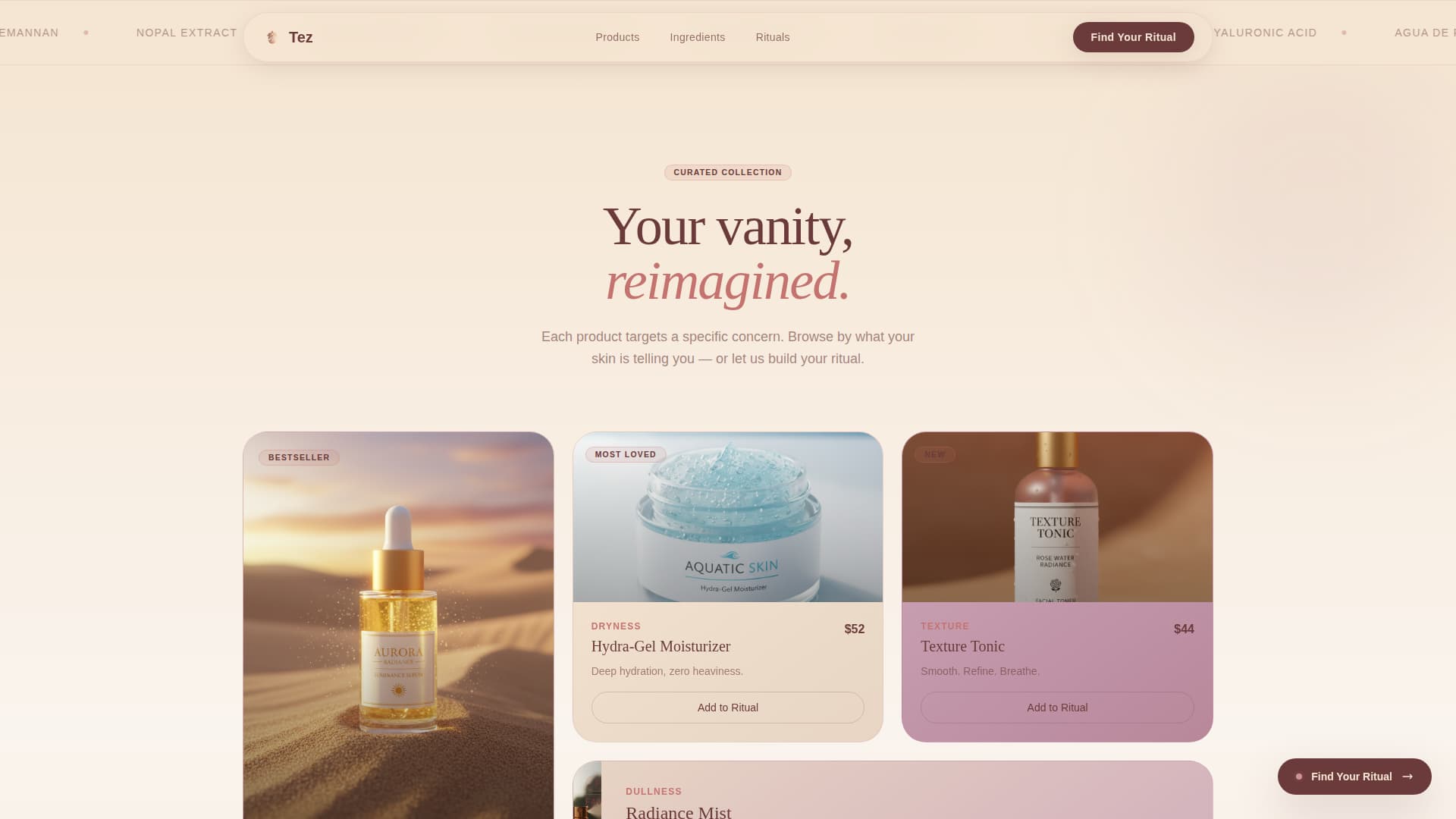 Tez - Radiant Skincare Landing Page Template