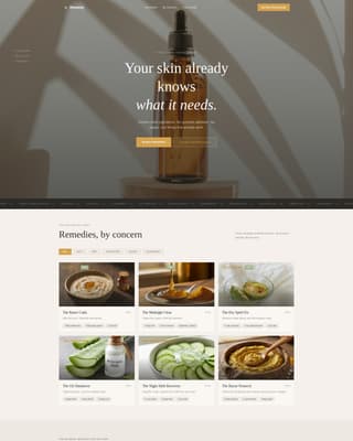 Remedy - Natural Mensskincare Landing Page Template