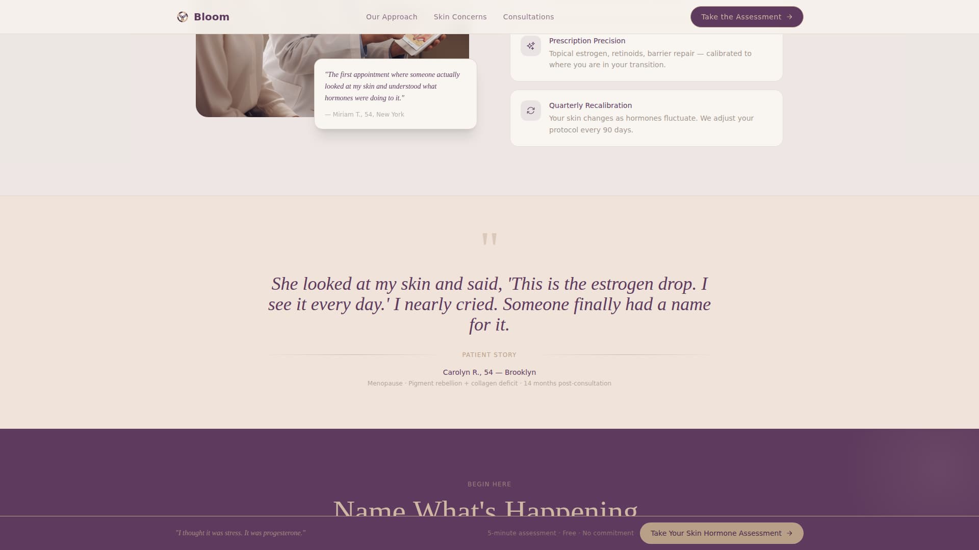 Bloom - Elegant Dermatologist Landing Page Template