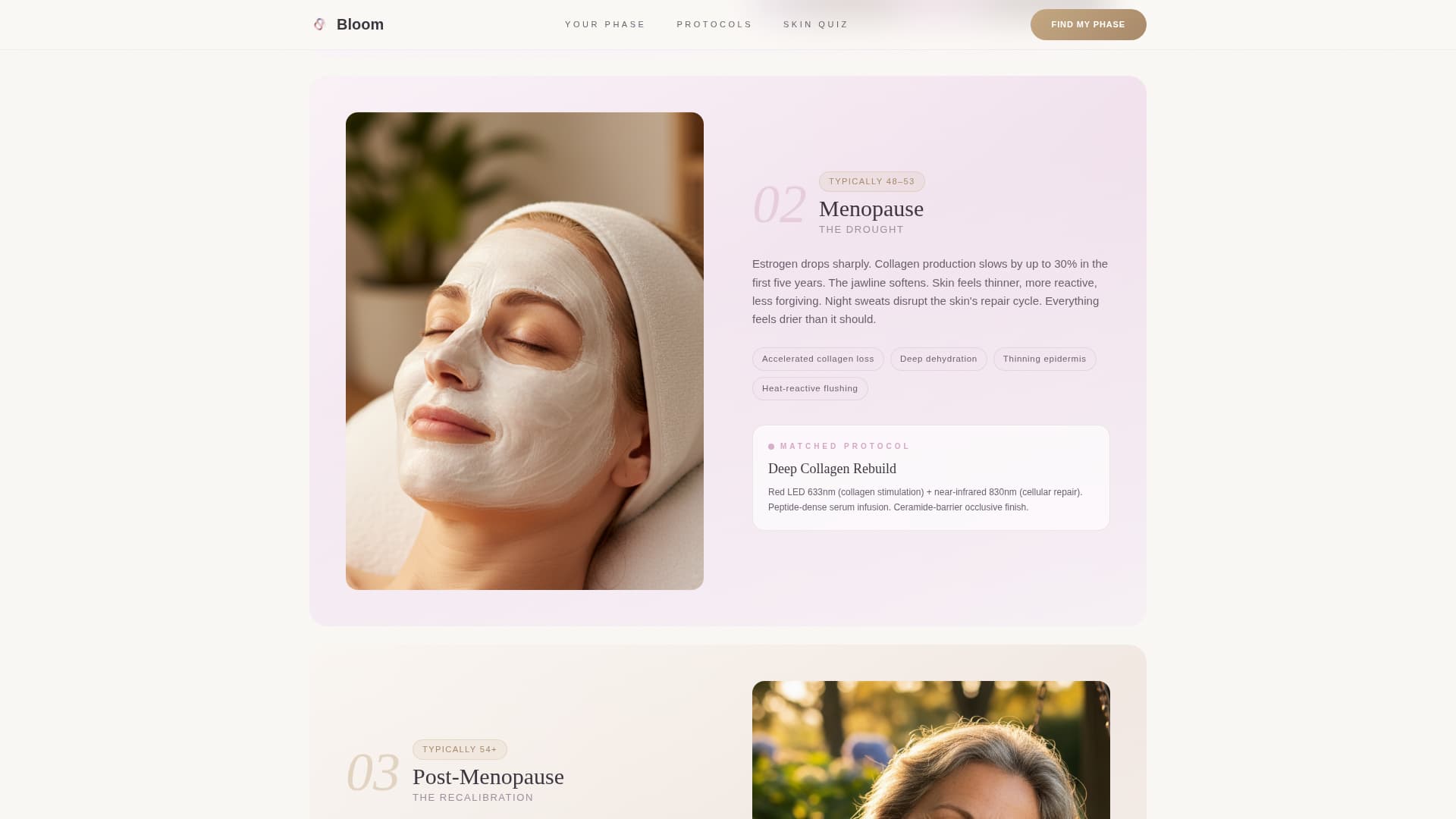 Bloom - Restorative Menopausalskin Landing Page Template