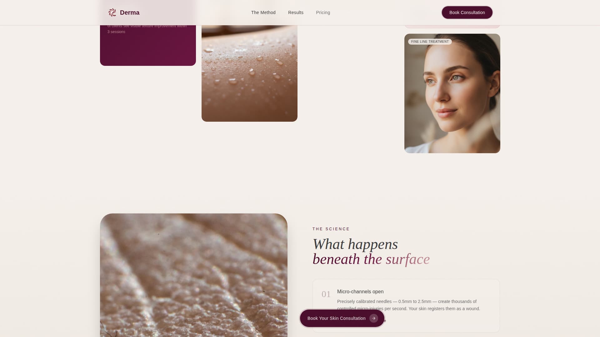 Skincare & Derma Clinic Complete Booking Website Template