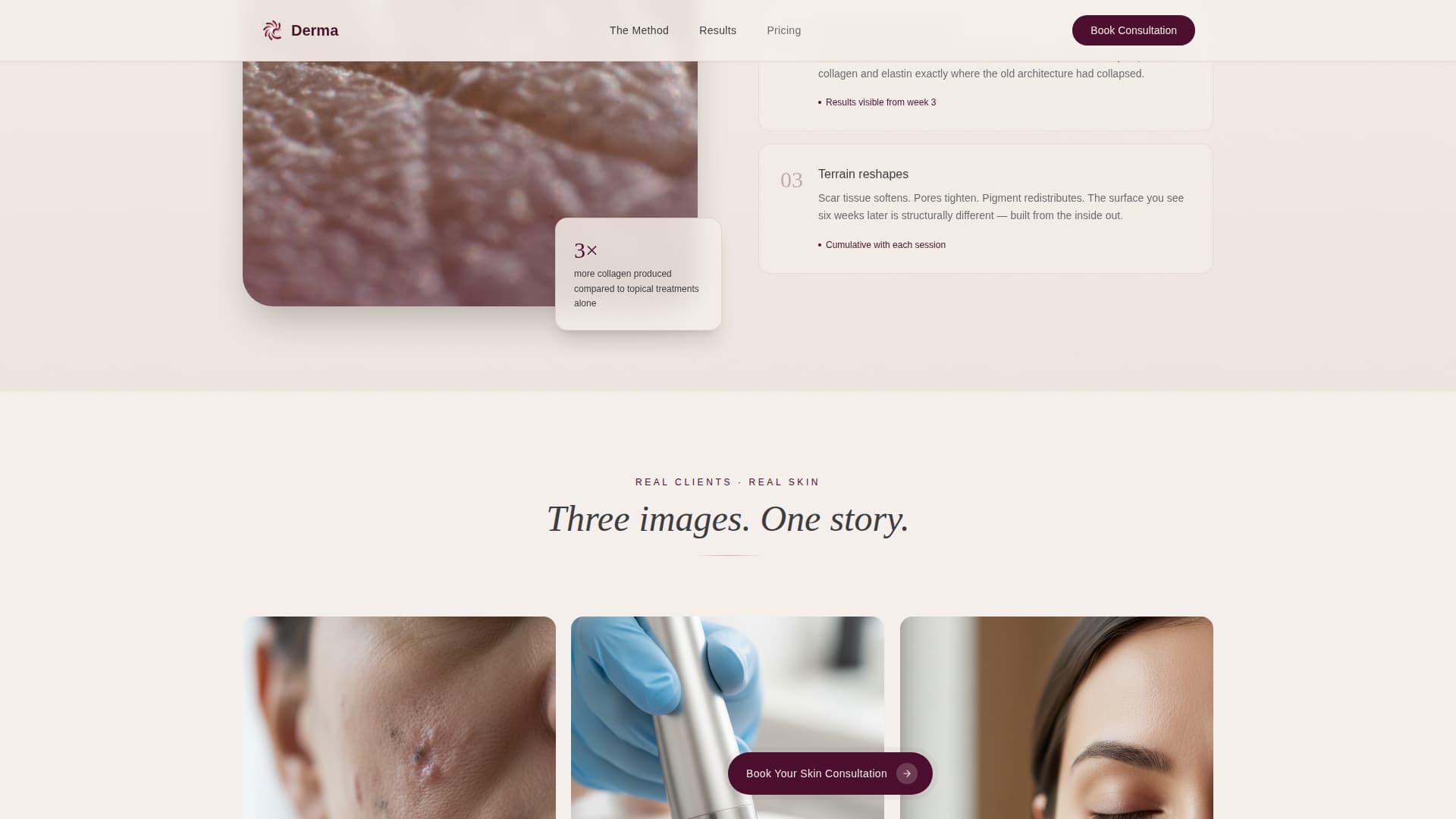 Skincare & Derma Clinic Complete Booking Website Template