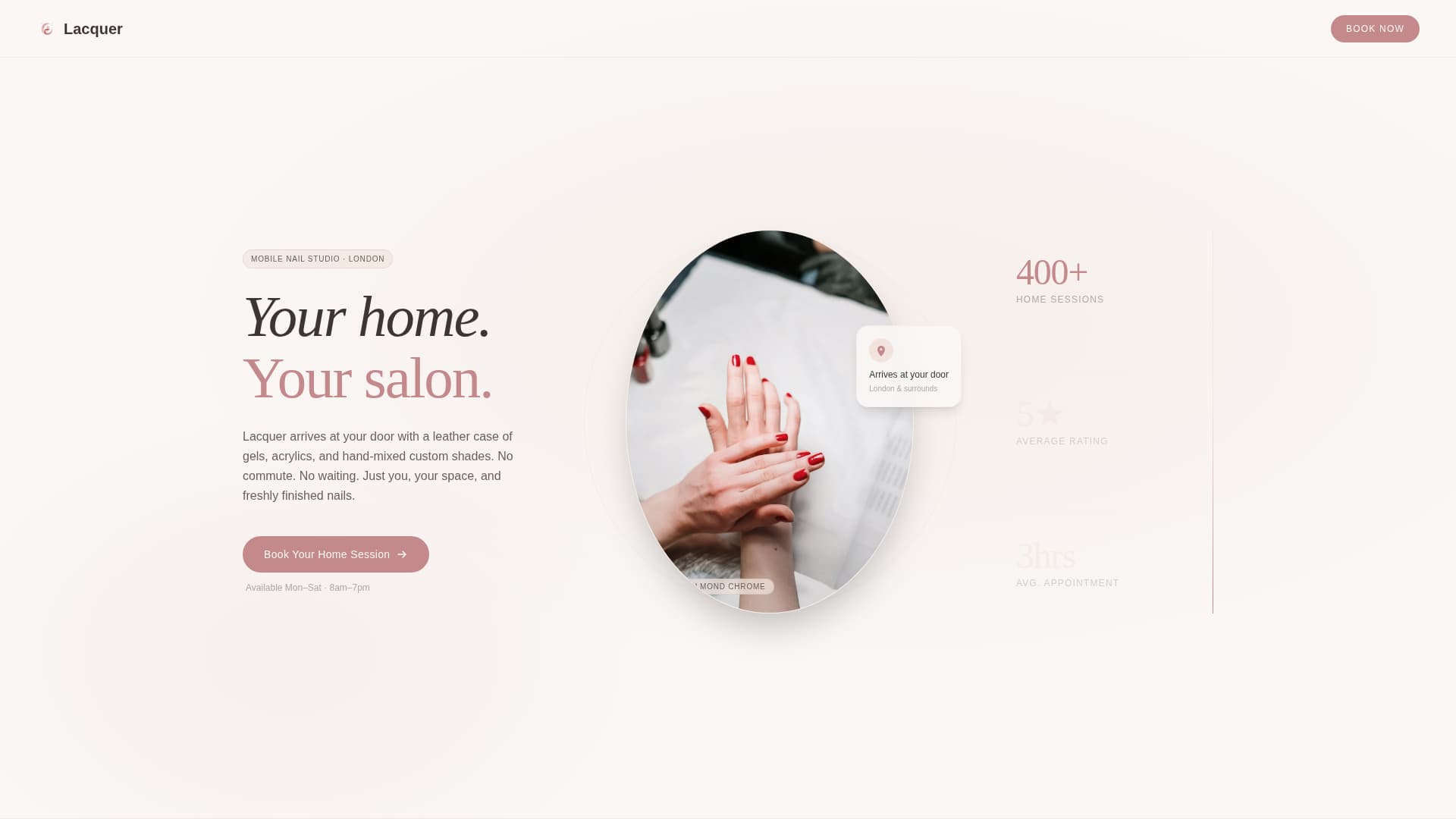 Nail & Lash Studio Booking Website Template