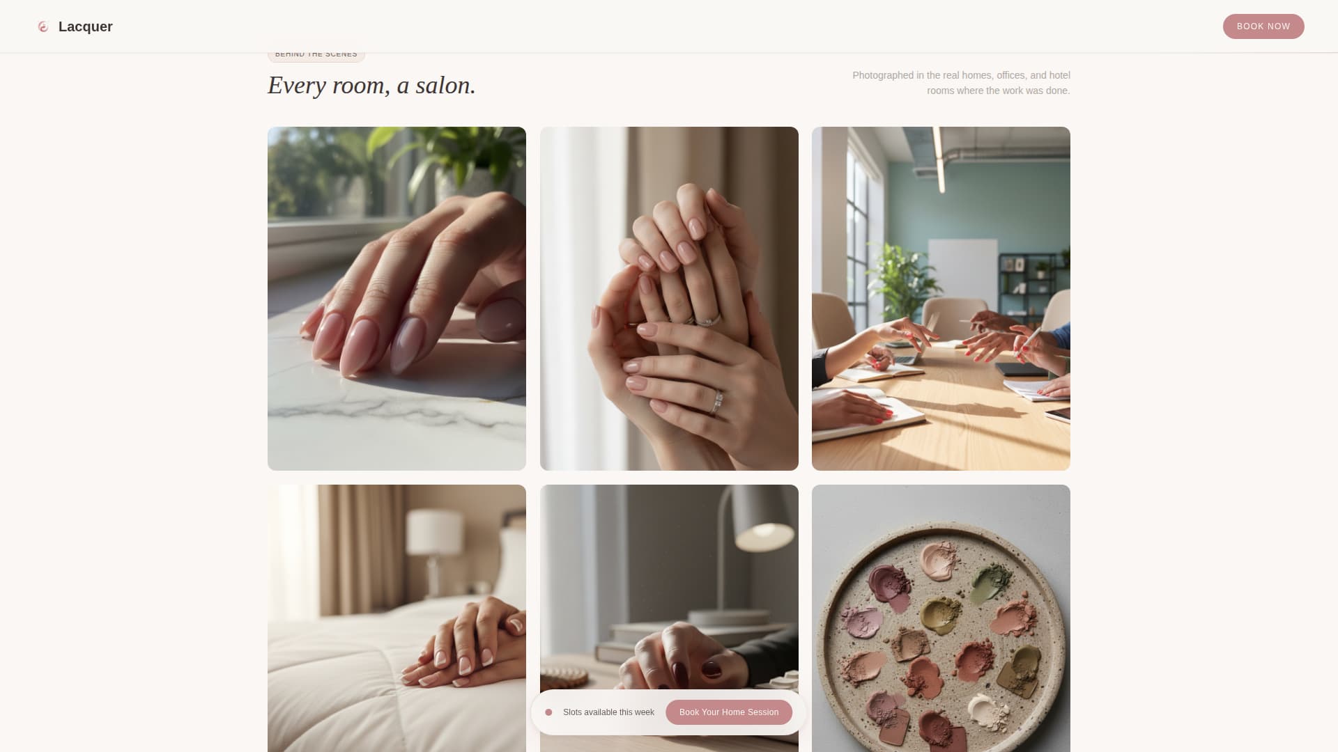 Nail & Lash Studio Booking Website Template