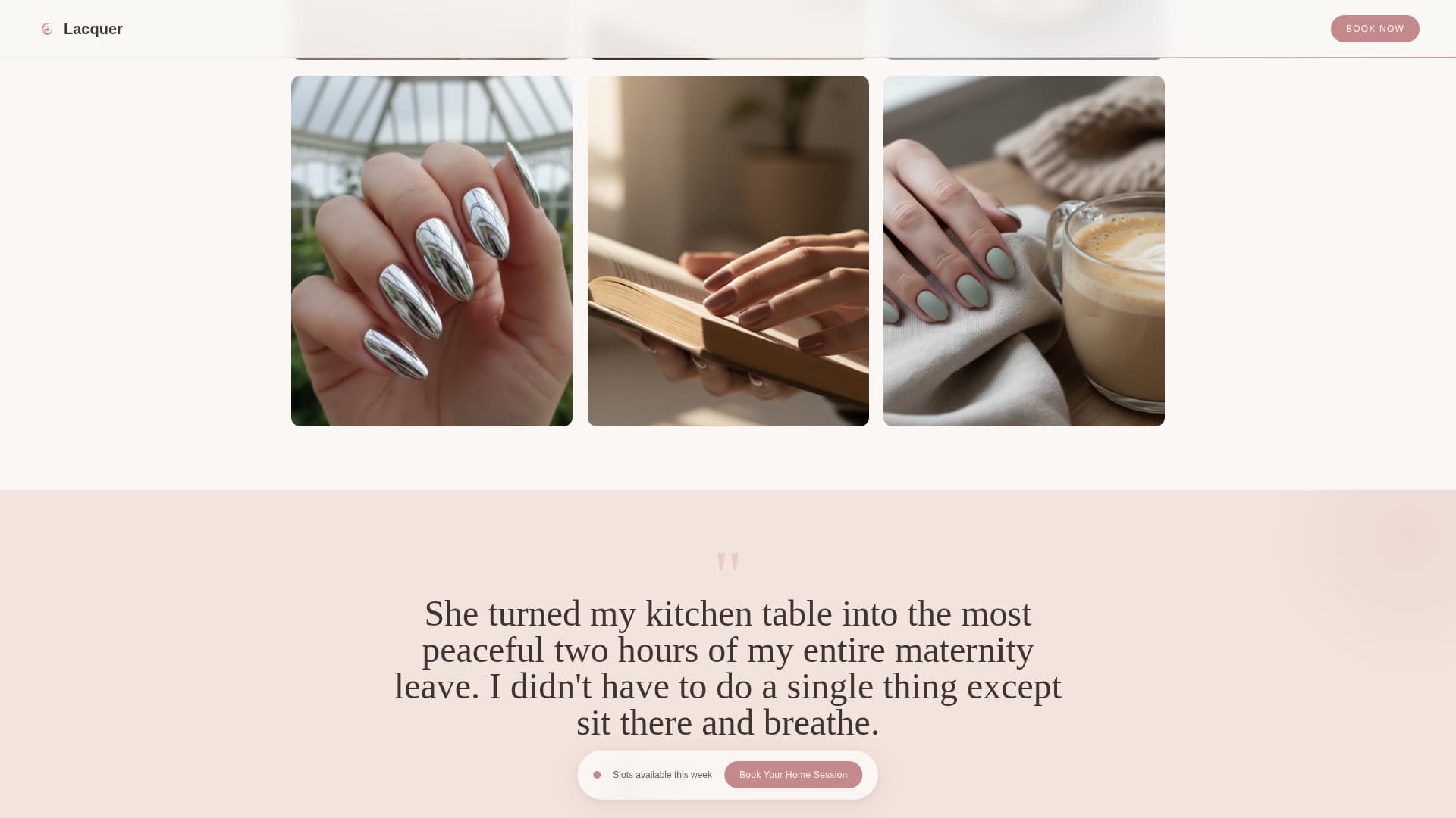Nail & Lash Studio Booking Website Template